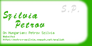 szilvia petrov business card